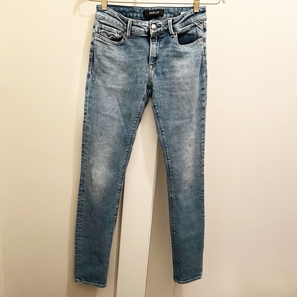 Replay New‎ Luz Jeans Size 29 Flower Patch Skinny Light Wash